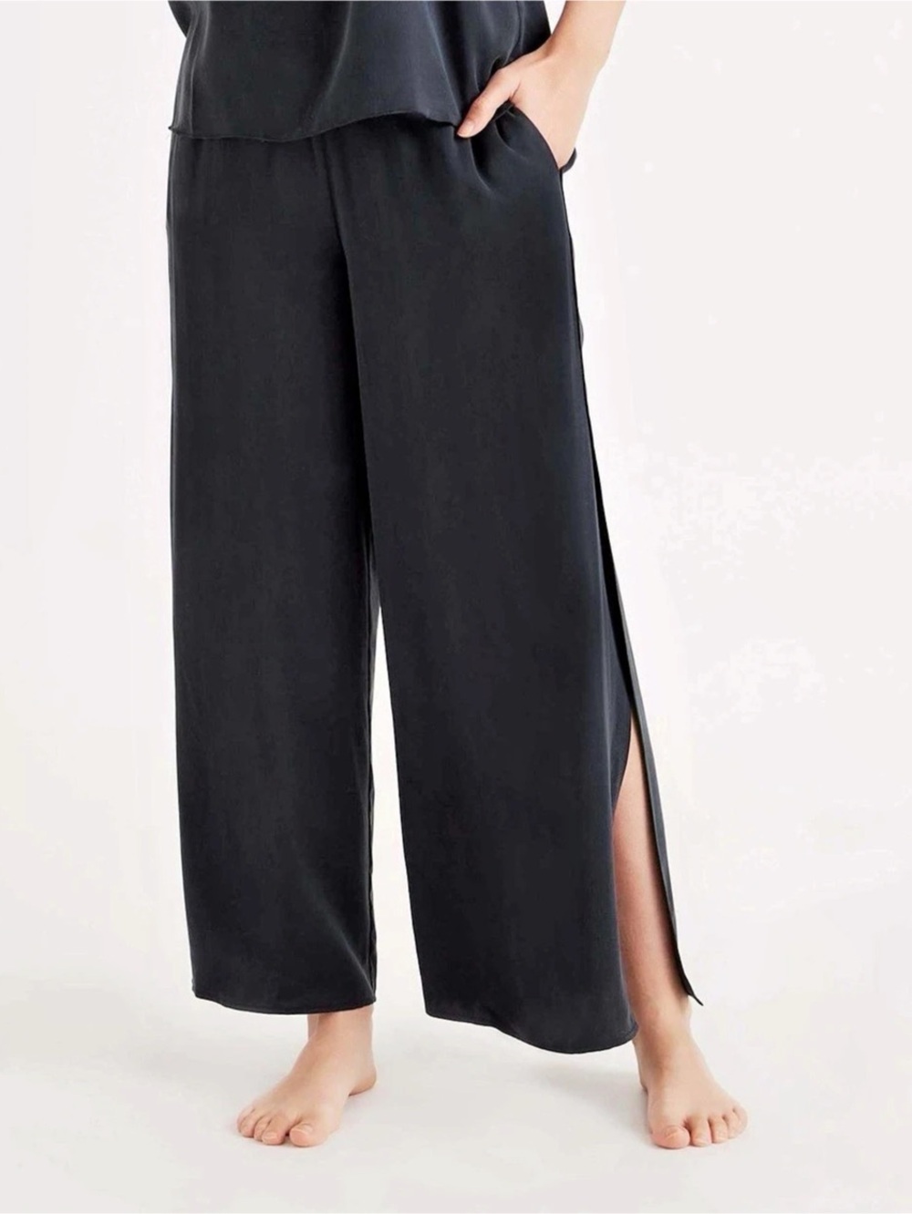 Quince 100%  Washable Silk Pajama Pants Black